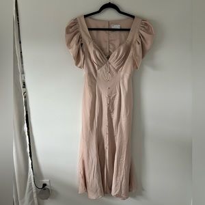 ASOS blush pink dress 6 puff sleeve